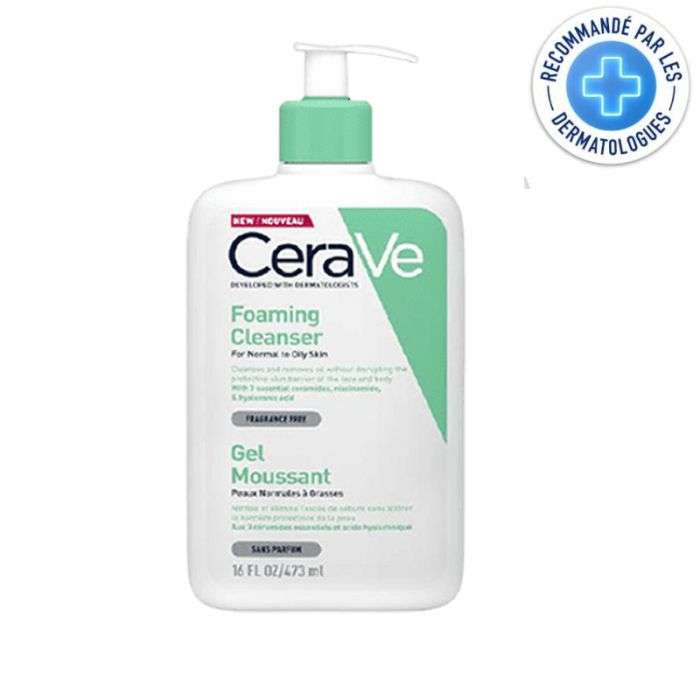 CeraVe Gel Moussant Nettoyant Peau Normale à Grasse 473ml